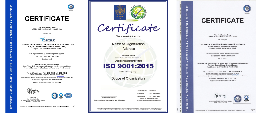 ISO certificates