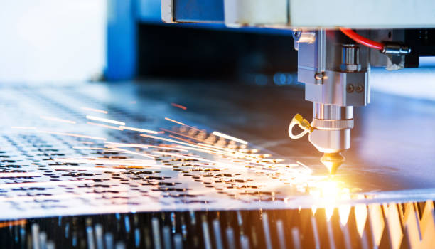 Laser cutting metal sheet