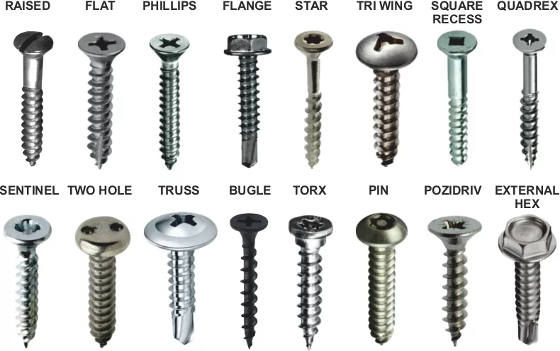 types of screws