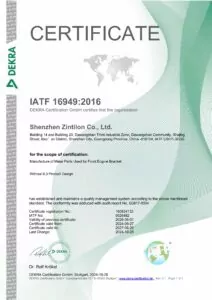 certificate IATF16949:2016